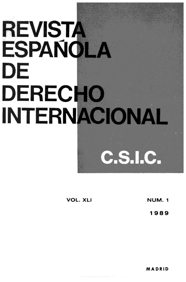 handle is hein.journals/redi41 and id is 1 raw text is: REVIST
ES PAN(
D:E
DER  EC^ i
INT.ERN


VOL. XLI


NUM. 1
1989


MADRID


