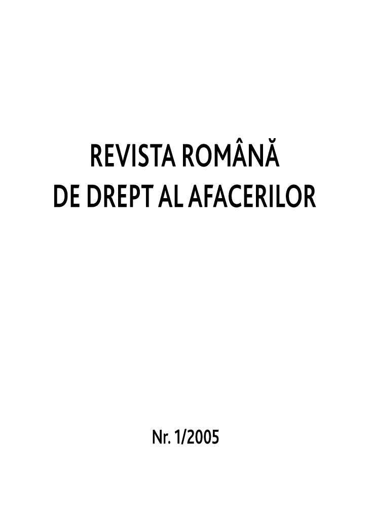 handle is hein.journals/ririinesana2005 and id is 1 raw text is: 


   REVISTA ROMÁNÁ
DE DREPTALAFACERILOR






        Nr. 1/2005



