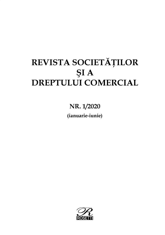 handle is hein.journals/rvsodpcm2020 and id is 1 raw text is: 





REVISTA  SOCIETATILOR
         SI A
DREPTULUI  COMERCIAL

        NR. 1/2020
        (ianuarie-iunie)


