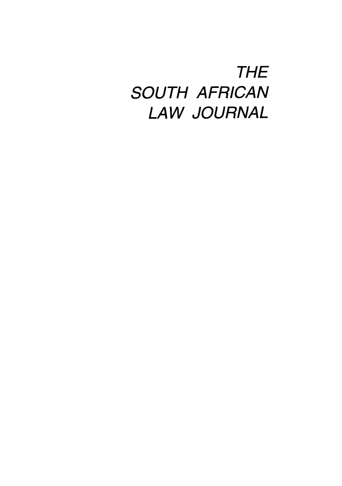 handle is hein.journals/soaf126 and id is 1 raw text is: 


THE


SOUTH
  LAW


AFRICAN
JOURNAL


