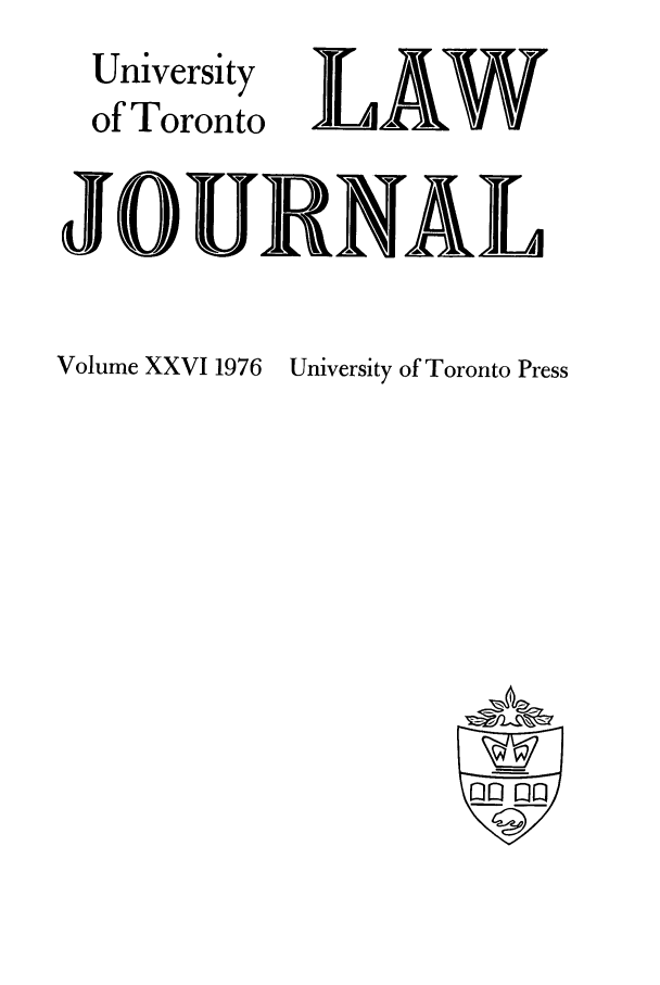handle is hein.journals/utlj26 and id is 1 raw text is: University
of Toronto
JOU

Volume XXVI 1976

University of Toronto Press

mmi- k- x

L


