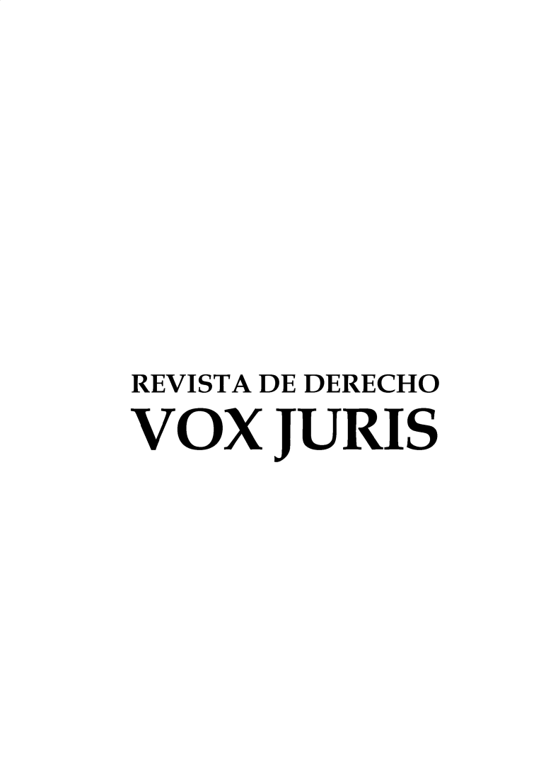 handle is hein.journals/voxjurs16 and id is 1 raw text is: 






REVISTA DE DERECHO
VOX JURIS



