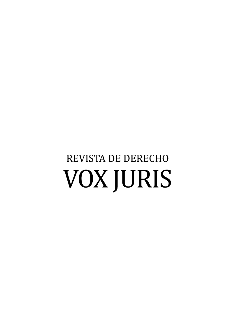 handle is hein.journals/voxjurs20 and id is 1 raw text is: 






REVISTA DE DERECHO
VOX JURIS


