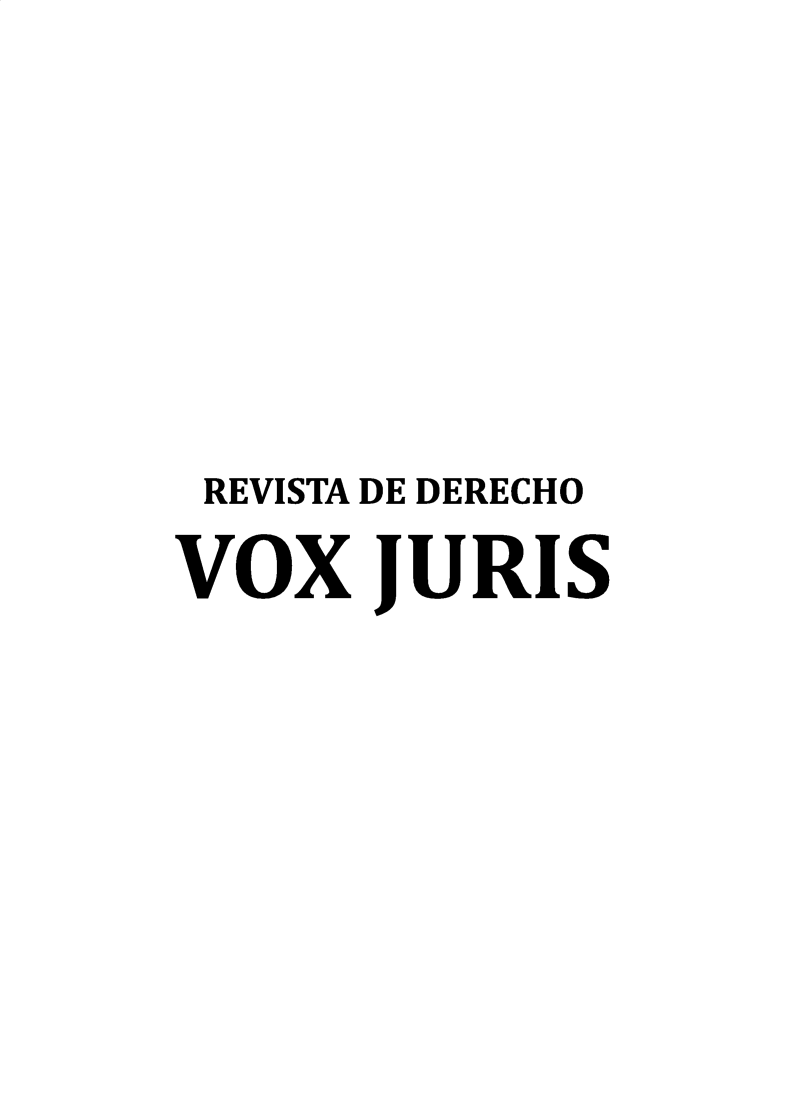 handle is hein.journals/voxjurs27 and id is 1 raw text is: 





REVISTA DE DERECHO
VOX JURIS


