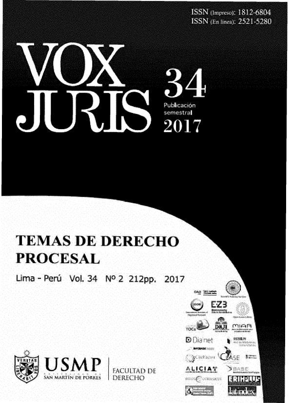 handle is hein.journals/voxjurs34 and id is 1 raw text is: 























TEMAS DE DERECHO

PROCESAL


Uma - Peru Vol. 34 NO 2 212pp.


i USMP


fACt IlIAD OF
DEREk Elk)


2017








   AL I CIA'.


