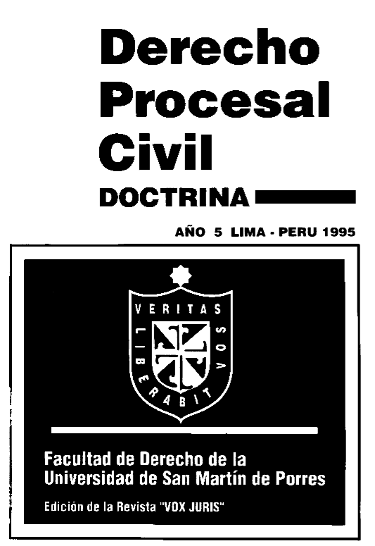 handle is hein.journals/voxjurs5 and id is 1 raw text is: Derecho
Procesal
Civil
DOCTRINA
    AÑO 5 LIMA- PERU 1995


