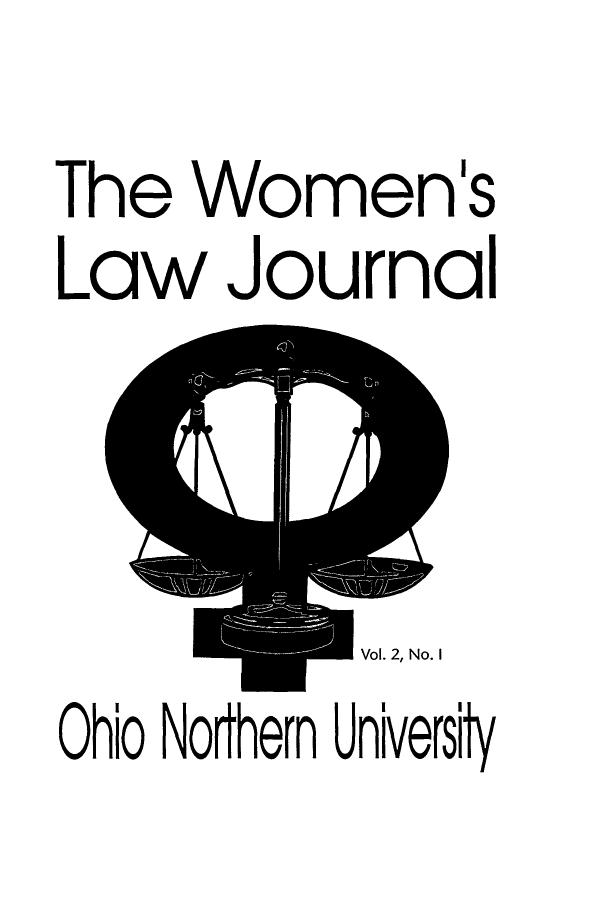 handle is hein.journals/woljal2 and id is 1 raw text is: The Women's
Law Journal

Ohio No hern Universit


