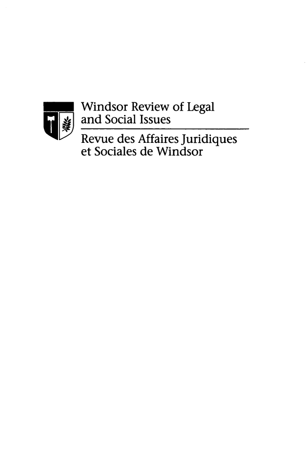 handle is hein.journals/wrlsi34 and id is 1 raw text is: Windsor Review of Legal
and Social Issues
Revue des Affaires Juridiques
et Sociales de Windsor


