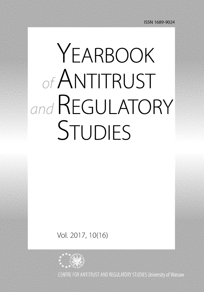 handle is hein.journals/yars16 and id is 1 raw text is: 
YEARBOOK
ANTITRUST
REGULATORY
STUDIES


Vol. 2017, 10(16)


