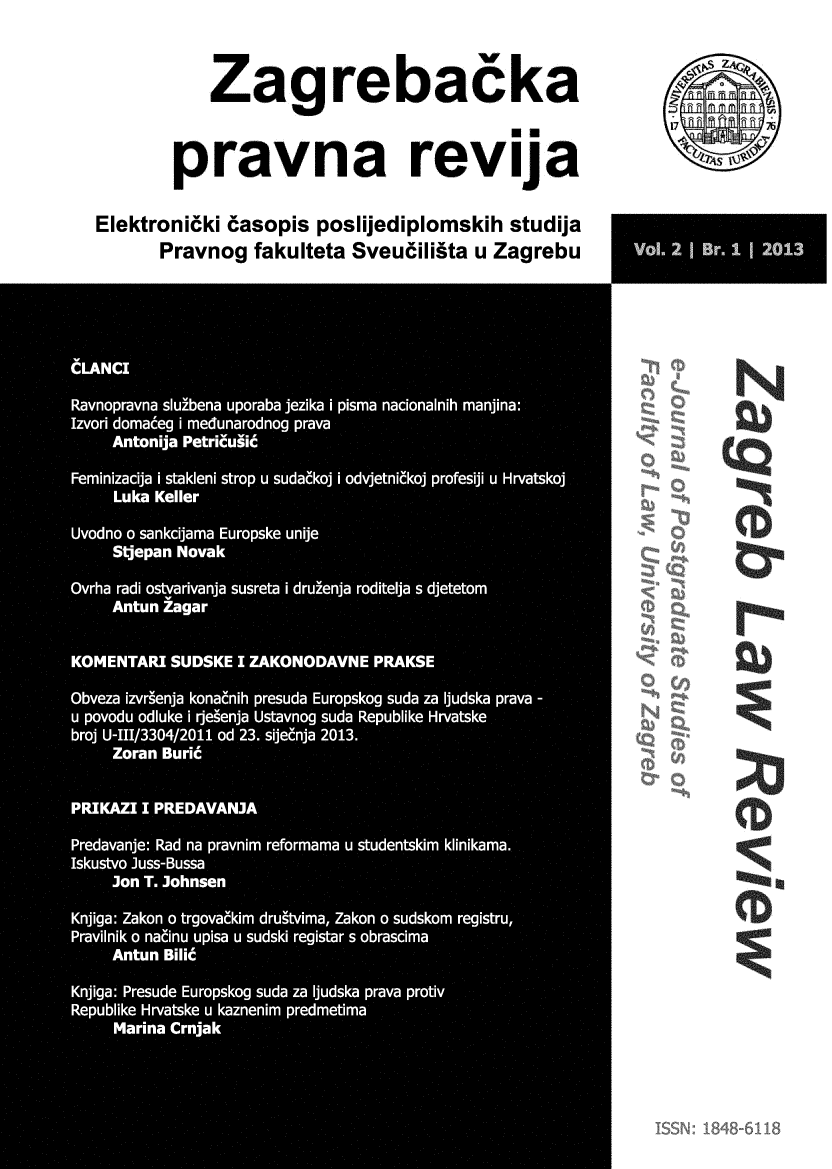 handle is hein.journals/zagreb2 and id is 1 raw text is: 
       Zagreba .ka
                           No
     pravna revija
Elektronic.ki dasopis poslijediplomskih studija
    Pravnog fakulteta Sveu-ili. ta u Zagrebu


      w
~
      0

      0


Vo.21B.1121


