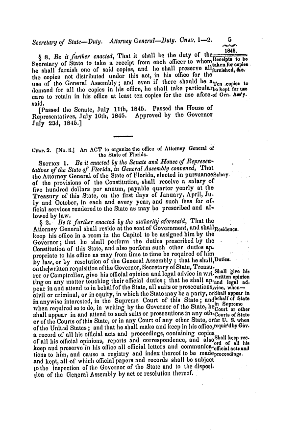 handle is hein.slavery/ssactsfl0159 and id is 1 raw text is: 5
184L.i
CONSTITUTION
OIL
FORM OF GOVERNMENT,
FOR THE
PEOPLE       OF   FLORIDA,
WB, the people of the Territory of Florida, by our delegates in-prob,
convention assembled at the city of Saint Joseph, on Monday, the
third day of December, A. D. 1838, and of the independence of
the United States the sixty.third year, having and claiming the
right of admission into the Union, as one of the United States of
America, consistent with the principles of the federal constitution,
and by virtue of the treaty of amity, settlement, and limits between
the United States of America and the king of Spain, ceding the pro.
vinces of East and West Florida to the United States; in order to
secure to burselves and our posterity the enjoyment of all the rights
of life, liberty, and property, and the pursuit of happiness, do mu-
tually agree, each with the other, to form ourselves into a free and
independent State, by the name of the State of Florida.
ARTICLE I.
Decaration qf Bights.
That the great and essential principles of liberty and free gov.
eminent, may be recognised and established ; we declare :
1. That all freemen, when they form a social compact, are e.Rihs
qual ; and have certain inherent and indefeasible rights; amongRh
which are those of enjoying and defending life and liberty;
of acquiring, possessing, and protecting property and reputation;
and of pursuing their own happiness.
2. That all political power is inherent in the people, and allAllpowerinher.
'free governments are founded on their authority, and establishedentinthpoople
for their benefit ; and therefore, they have at all times, an inalien.
able and indefeasible right, to alter or abolish their form of govern.
rnent, in such manner as they may deem expedient.
3. That all men have a na.ural and inalienable right to worshipRliion e
Almighty God according to the dictates of their own conscience ;dom,
and that no preference shall ever be given by law to any religious
eBtablishment, or mode of worship, in this State.
4, That all elections shall be free and equal ; and that no prop.


