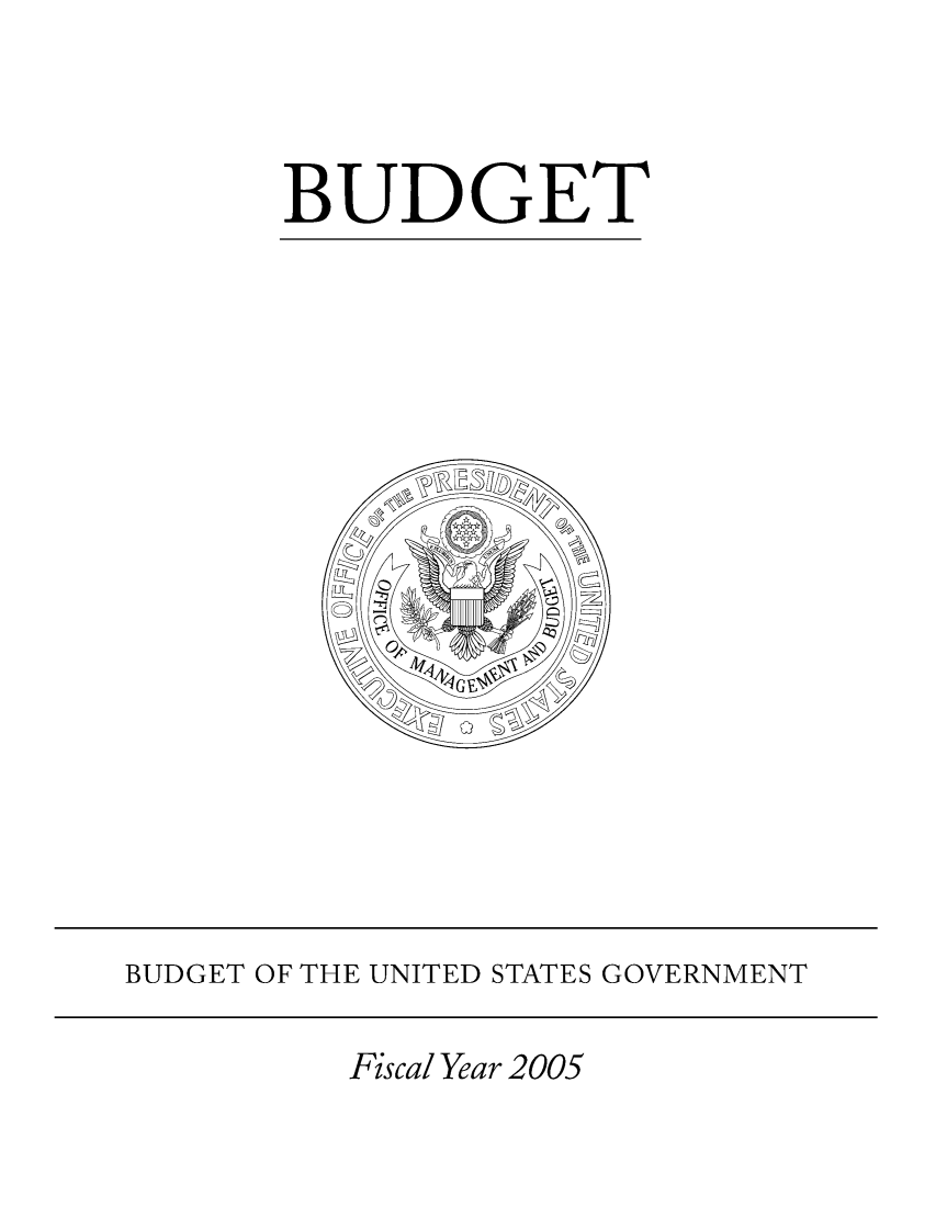 handle is hein.usfed/budusg0010 and id is 1 raw text is: BUDGET

BUDGET OF THE UNITED STATES GOVERNMENT

Fiscal Year 2005


