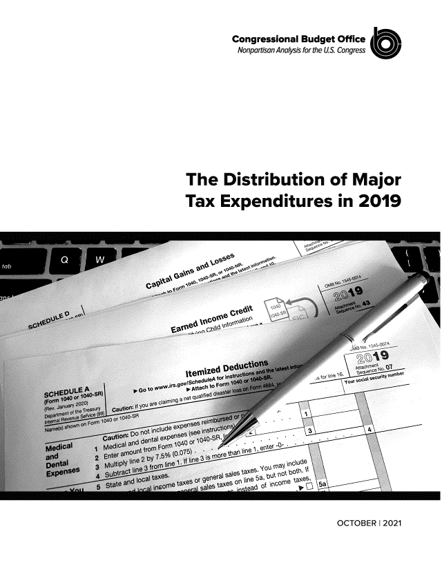 handle is hein.congrec/dtnomjr0001 and id is 1 raw text is: Congressional Budget Office
Nonpartisan Analysis for the US. Congress  U1
The Distribution of Major
Tax Expenditures in 2019

OCTOBER I 2021


