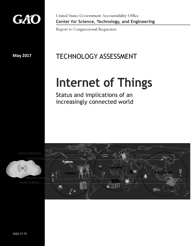 handle is hein.gao/gaobaakul0001 and id is 1 raw text is: 
United States Government Accountability Office
Center for Science, Technology, and Engineering


Report to Congressional Requesters


TECHNOLOGY ASSESSMENT


Internet of Things
Status and implications of an
increasingly connected world


