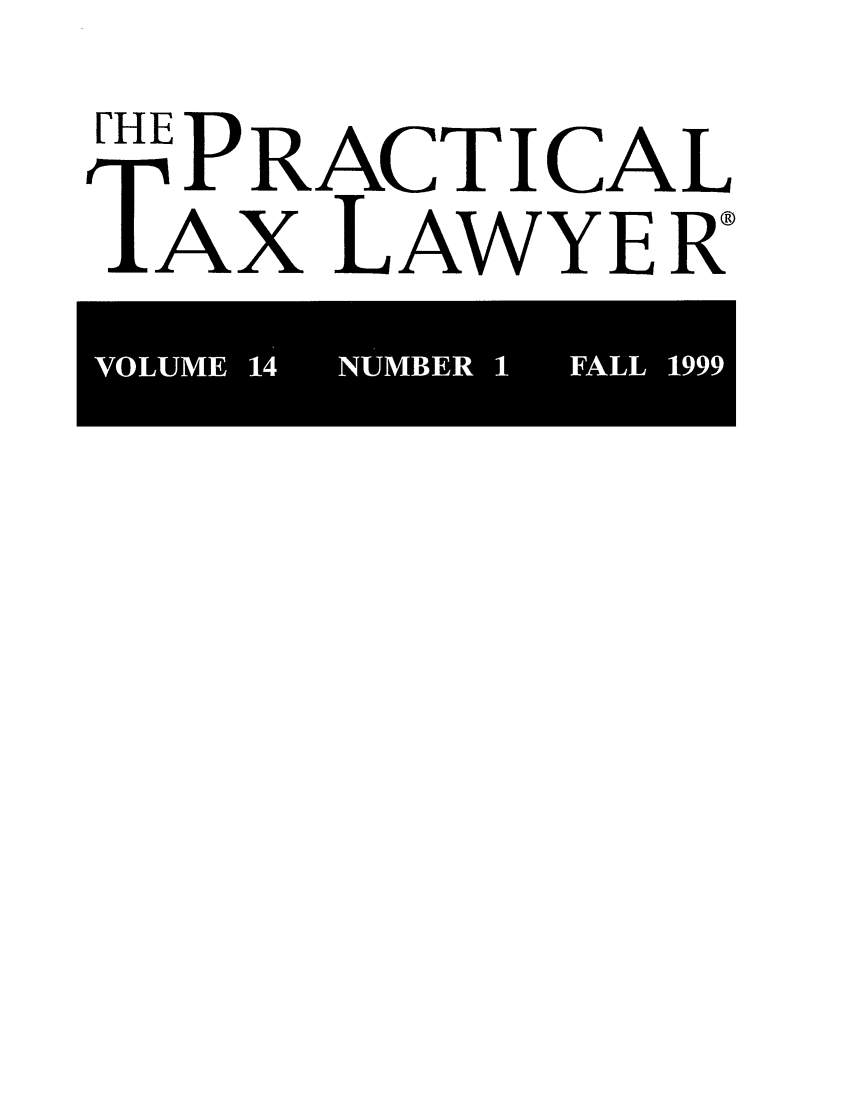 handle is hein.ali/practax0014 and id is 1 raw text is: [HE PRACTICALAX LAWYER