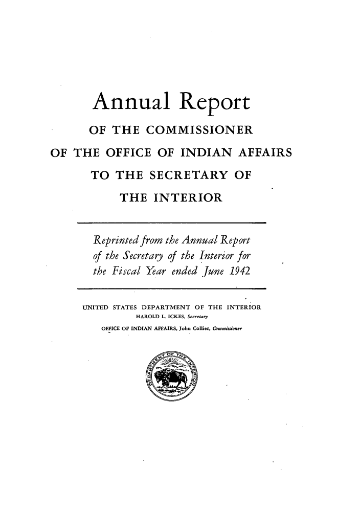 Annual Report Of The Commissioner Of The Office Of Indian