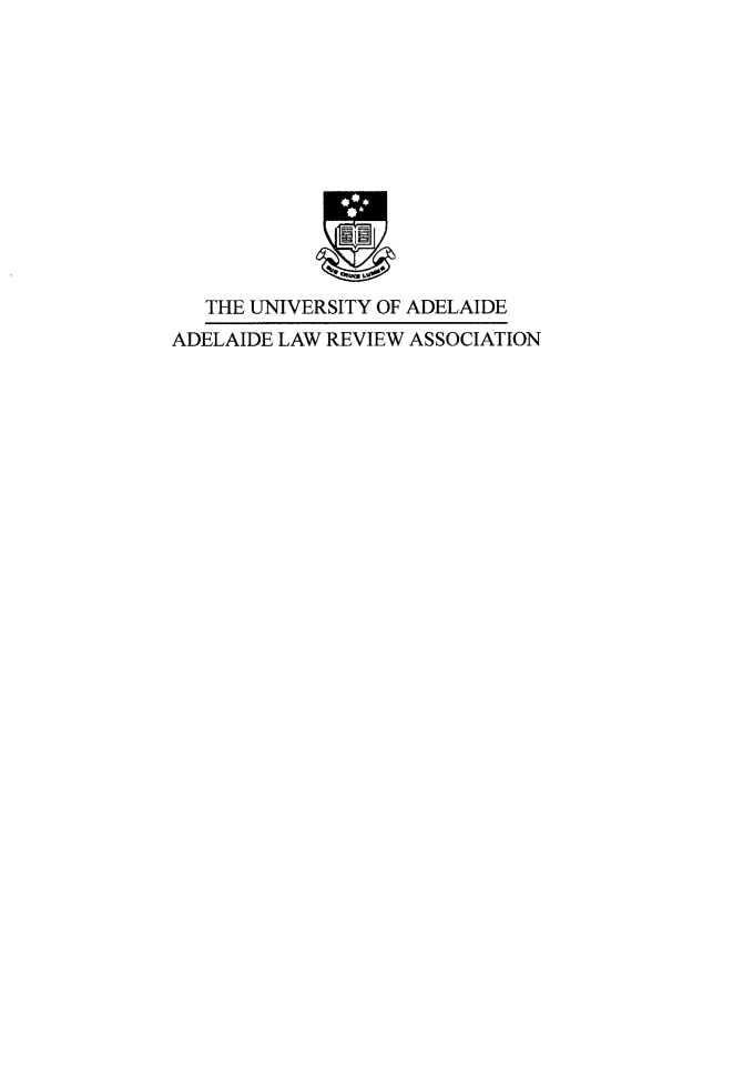 handle is hein.journals/adelrev37 and id is 1 raw text is:    THE UNIVERSITY OF ADELAIDEADELAIDE LAW REVIEW ASSOCIATION