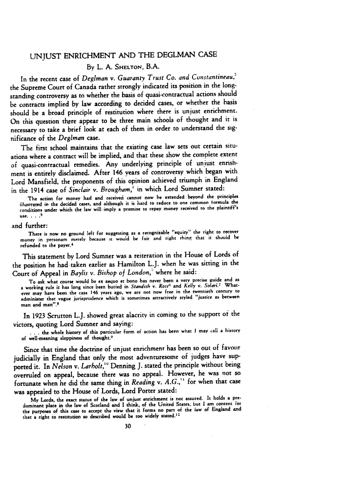 Unjust Enrichment And The Deglman Case 1 Alberta Law Review 1955 1961 unjust-enrichment-and-the-deglman-case-1-alberta-law-review-1955-1961