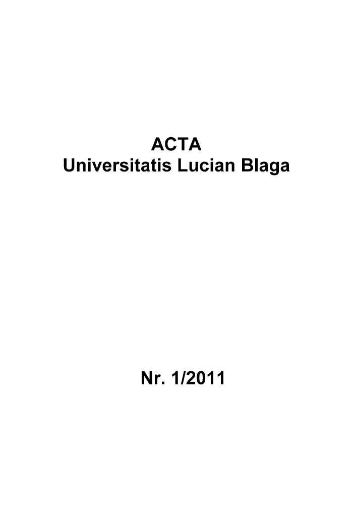 handle is hein.journals/asunlub2011 and id is 1 raw text is: ACTAUniversitatis Lucian BlagaNr. 1/2011