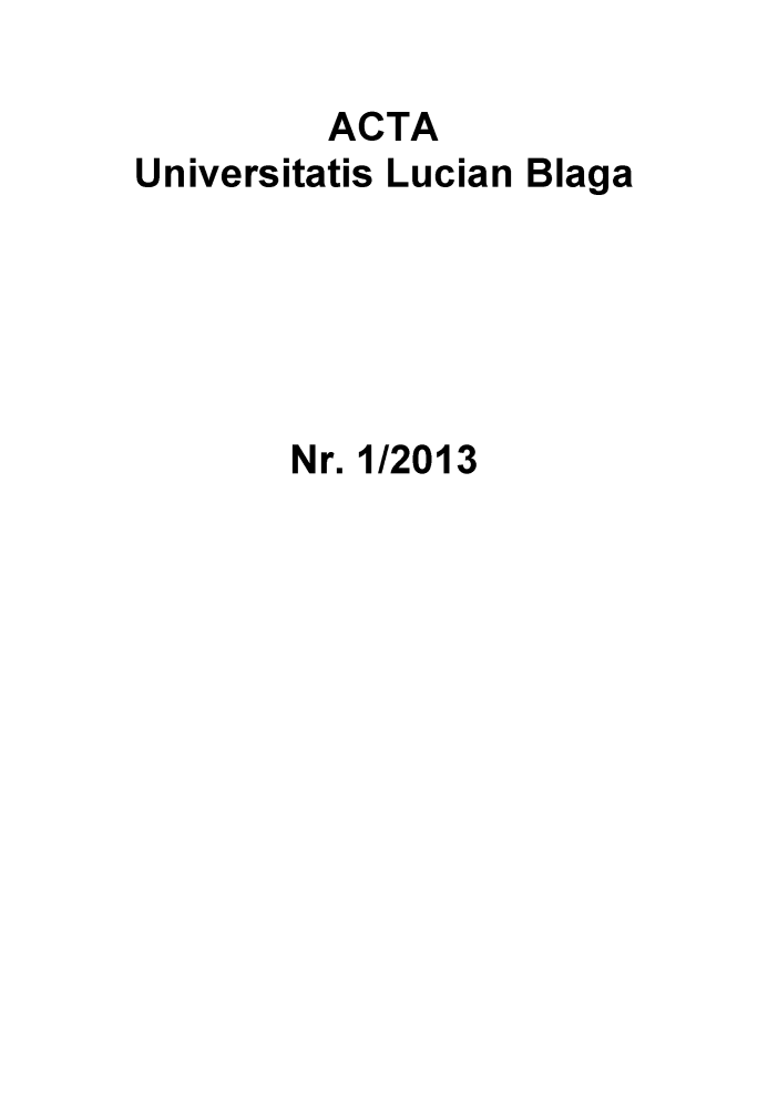 handle is hein.journals/asunlub2013 and id is 1 raw text is: ACTAUniversitatis Lucian BlagaNr. 1/2013