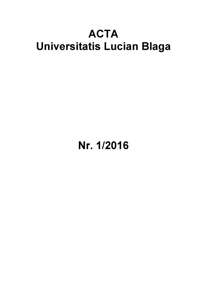 handle is hein.journals/asunlub2016 and id is 1 raw text is: ACTAUniversitatisLucian BlagaNr. 1/2016