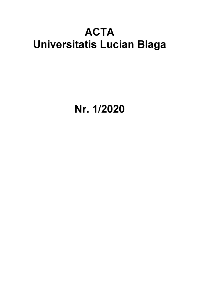 handle is hein.journals/asunlub2020 and id is 1 raw text is: ACTAUniversitatis Lucian BlagaNr. 1/2020