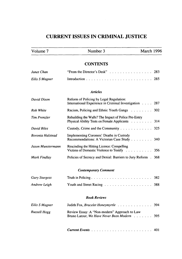 Racism, Policing and Ethnic Youth Gangs 7 Current Issues in Criminal