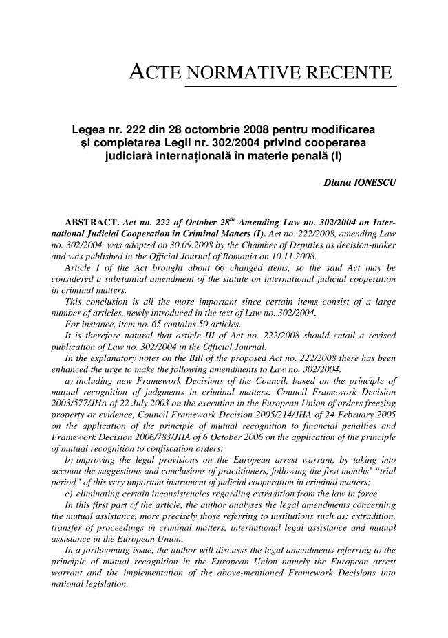 Caiete De Drept Penal V 2009