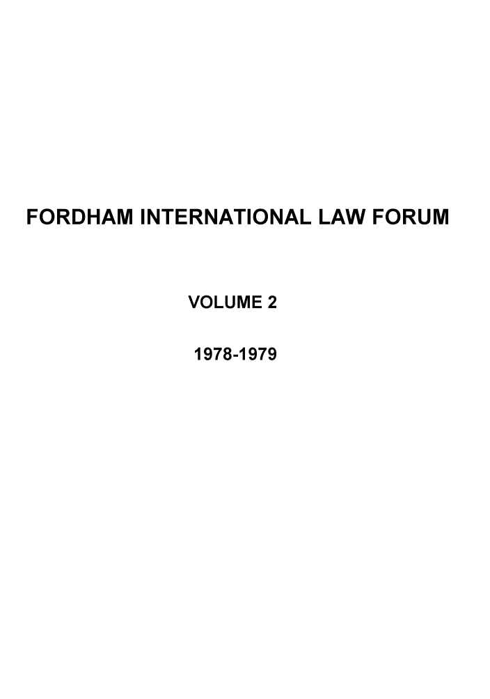 handle is hein.journals/frdint2 and id is 1 raw text is: FORDHAM INTERNATIONAL LAW FORUMVOLUME 21978-1979