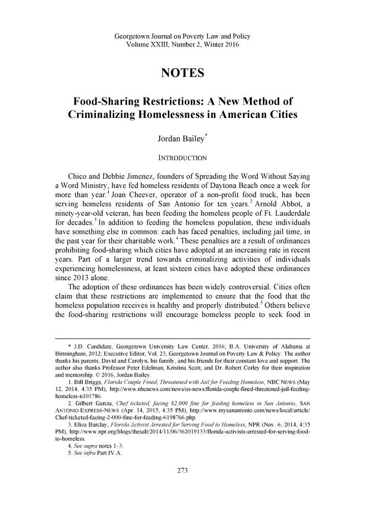 Food Sharing Restrictions A New Method Of Criminalizing