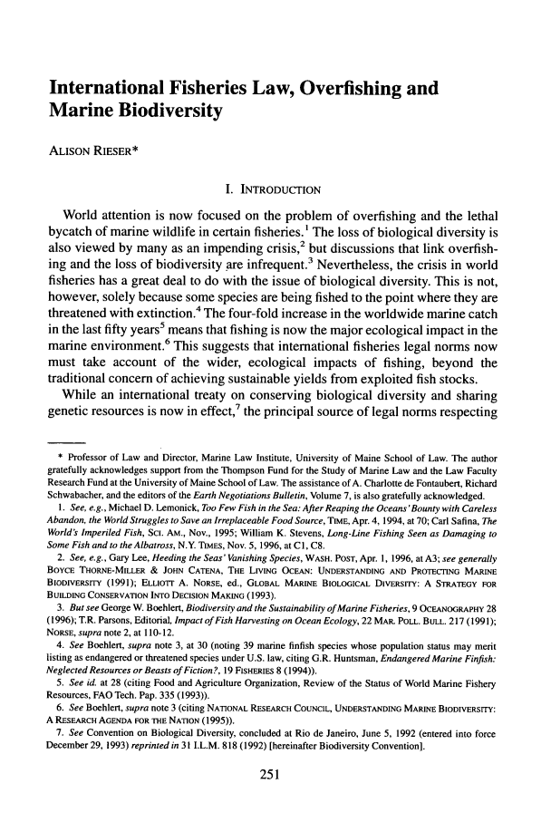 International Fisheries Law Overfishing And Marine