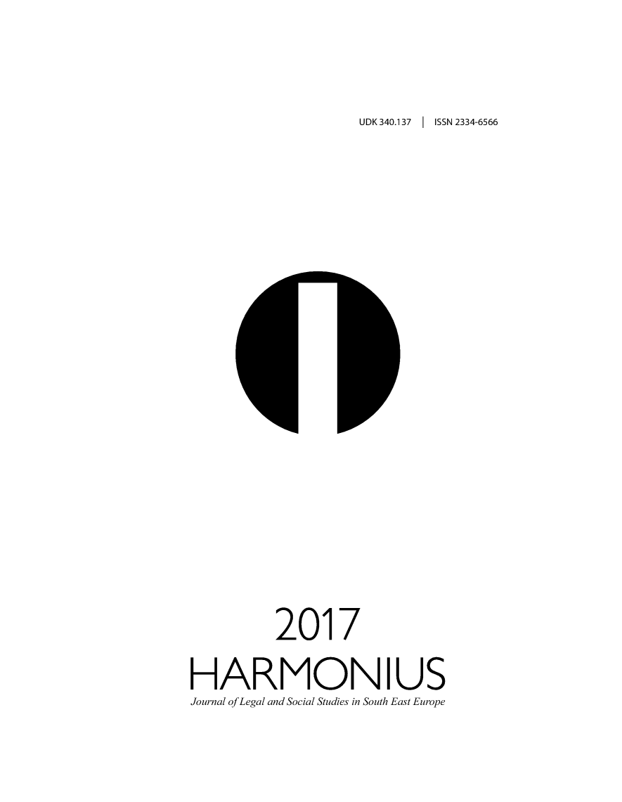 handle is hein.journals/harmonius2017 and id is 1 raw text is: UDK340.137  I ISSN 2334-6566          2017HARMONIUSJournal of Legal and Social Studies in South East Europe