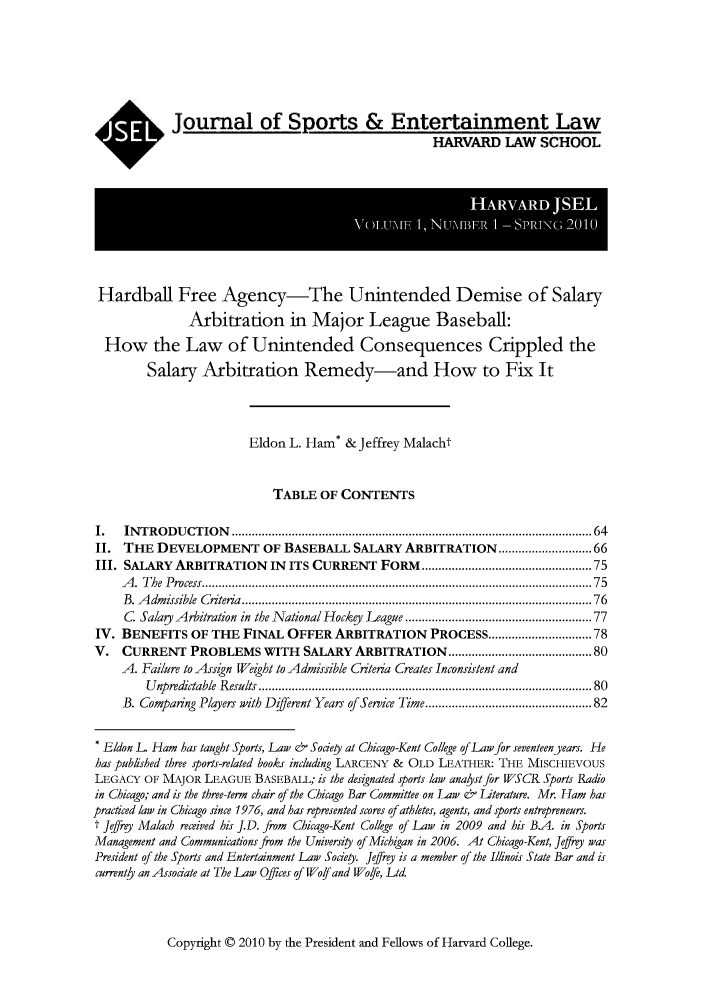 Hardball Free Agency The Unintended Demise Of Salary Arbitration