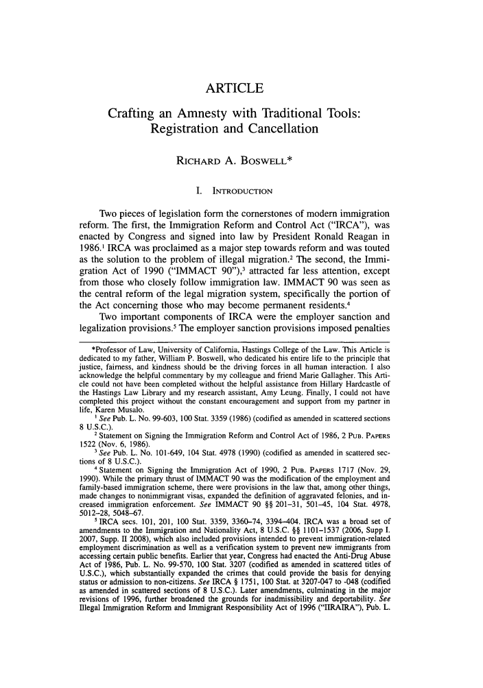 Crafting an Amnesty with Traditional Tools Registration and