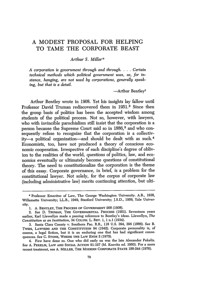A Modest Proposal For Helping To Tame The Corporate Beast