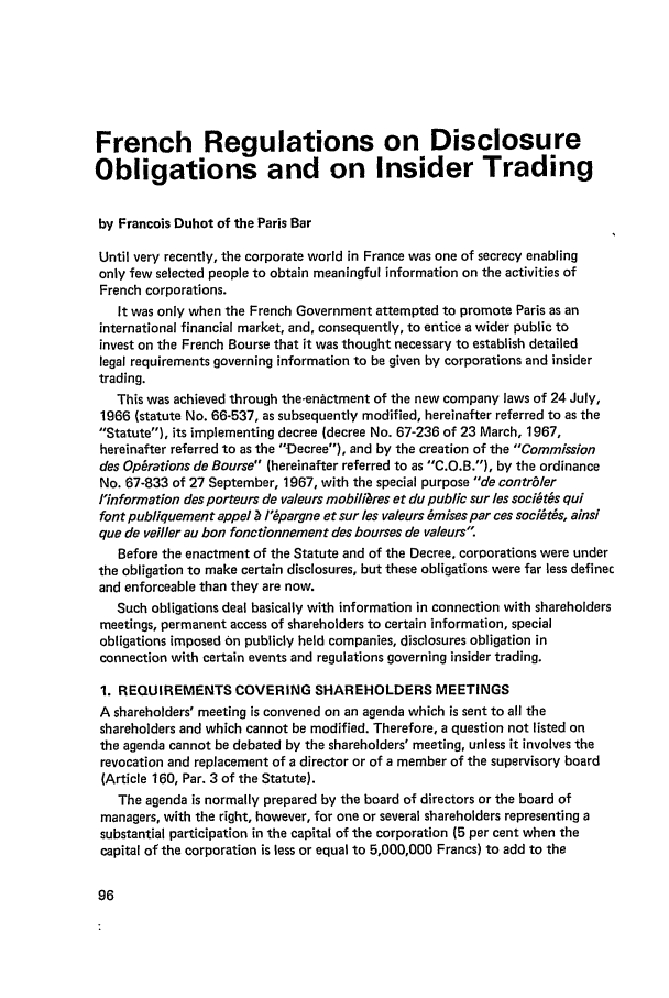 Journal Of The Section On Business Law Of The International Bar Association Vancouver Conference Reports Of Committee Chairman 2 International Business Lawyer 1974