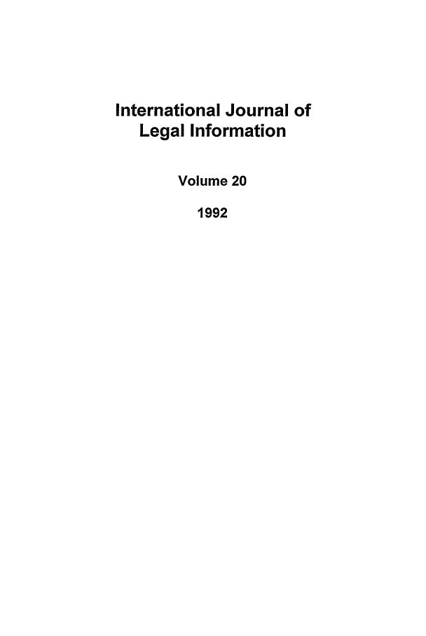 handle is hein.journals/ijli20 and id is 1 raw text is: International Journal ofLegal InformationVolume 201992