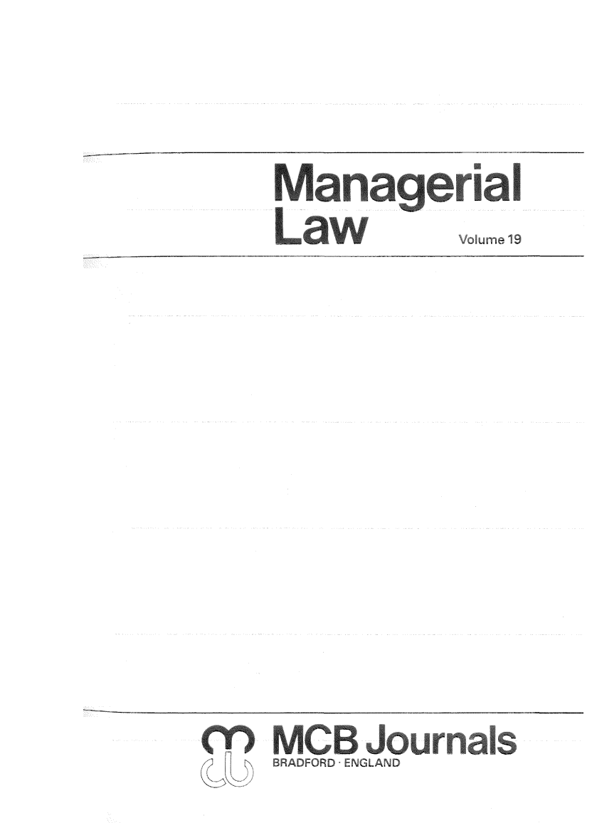 handle is hein.journals/ijlm19 and id is 1 raw text is: UManagerialLawVolume 19m   MC   Journals- - _I a' BAFR  NLN