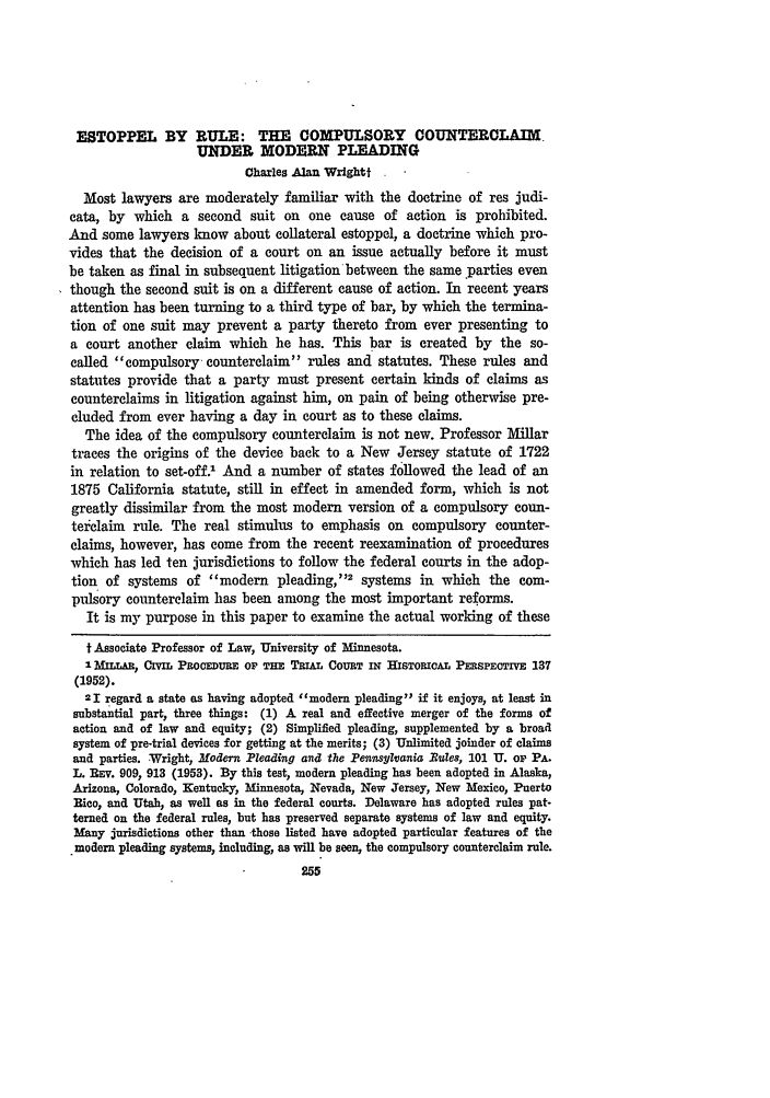 ilr for m form set Estoppel under Modern Counterclaim Rule: Compulsory The by ilr for m form set Estoppel under Modern Counterclaim Rule: Compulsory The by
