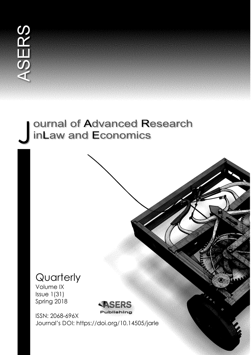 handle is hein.journals/jarle9 and id is 1 raw text is:    our IofA vacdResacQuarterlyVolume IXIssue 1(31)Spring 2018ISSN: 2068-696XJournal's DOI: https://doi.org/10.14505/jarle