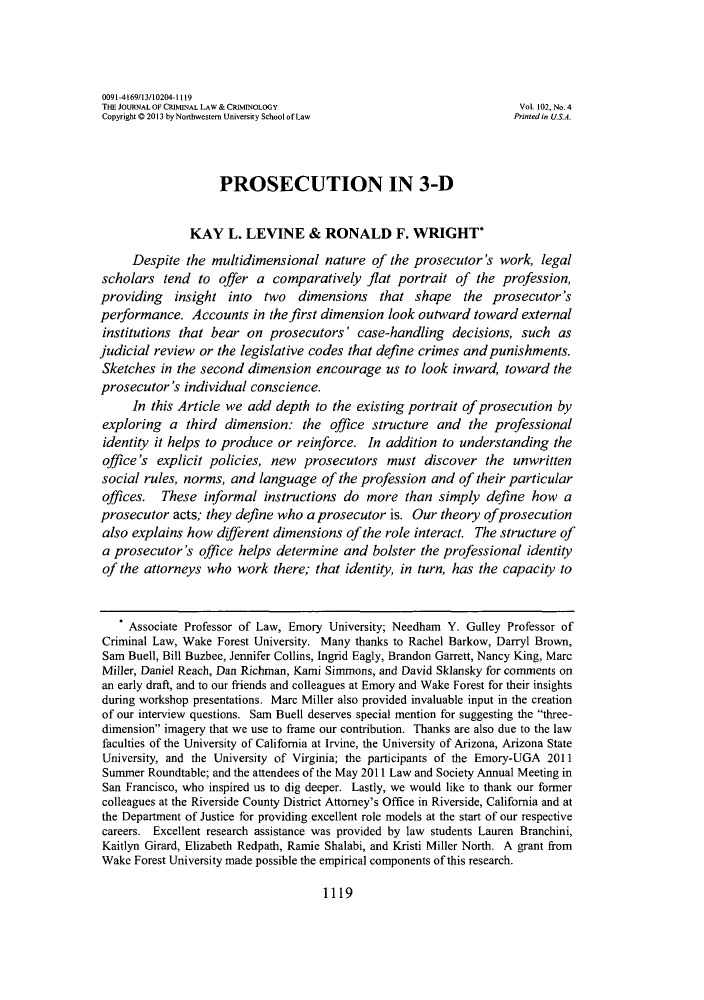 Prosecution in 3D Criminal Law 102 Journal of Criminal Law and