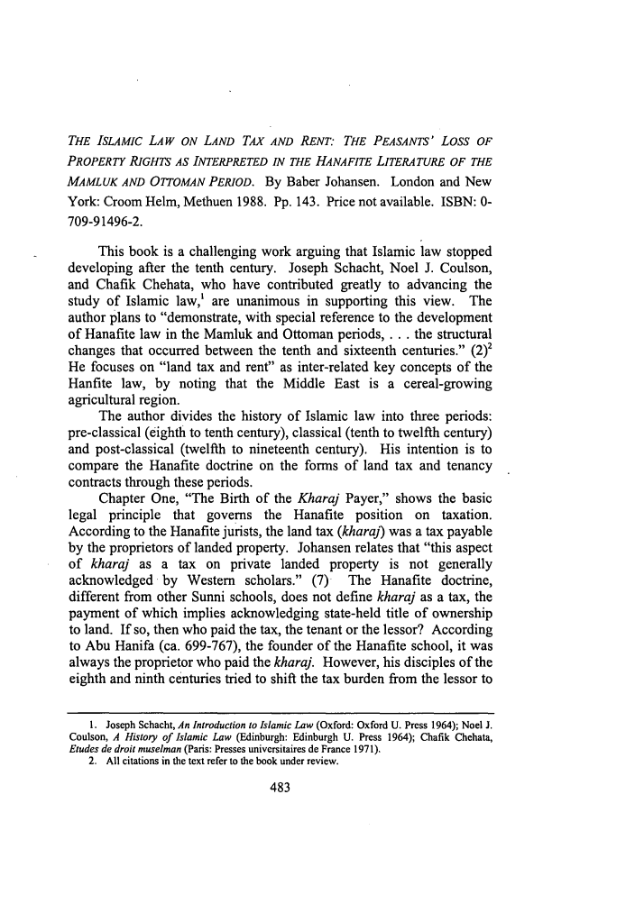 Specific Applications Property And Inheritance Book Reviews 15 Journal Of Law And Religion 00 01