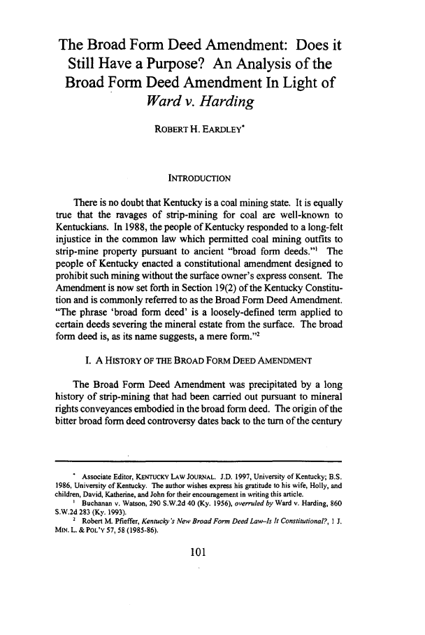 The Broad Form Deed Amendment Does It Still Have a Purpose An