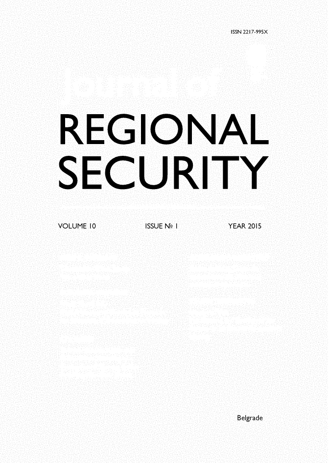 handle is hein.journals/jnrsc10 and id is 1 raw text is: ISSN 2217-995XREGIONALSECURITYVOLUME 10 ISSUE Naf I  YEAR 2015Belgrade