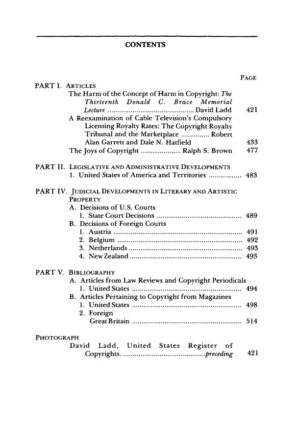 Table Of Contents 30 Journal Of The Copyright Society Of The