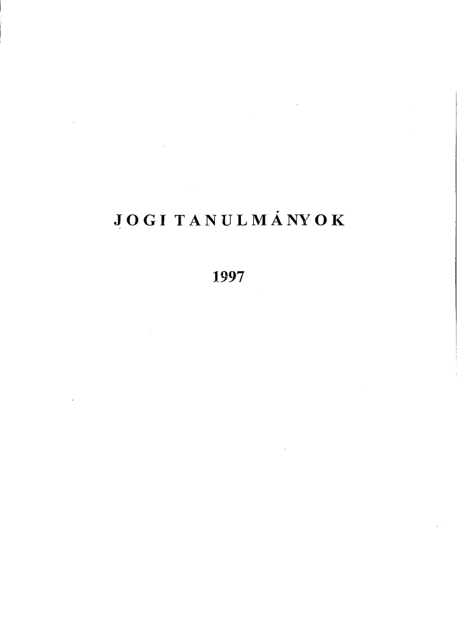 handle is hein.journals/jogi1997 and id is 1 raw text is: JOGI TANULMANYOK       1997