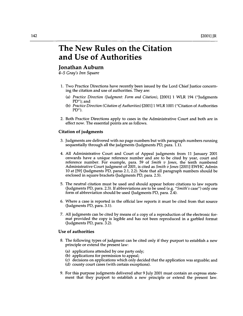 The New Rules On The Citation And Use Of Authorities Practice And Procedure 6 Judicial Review 01 The New Rules On The Citation And Use Of Authorities Practice And Procedure 6 Judicial Review 01