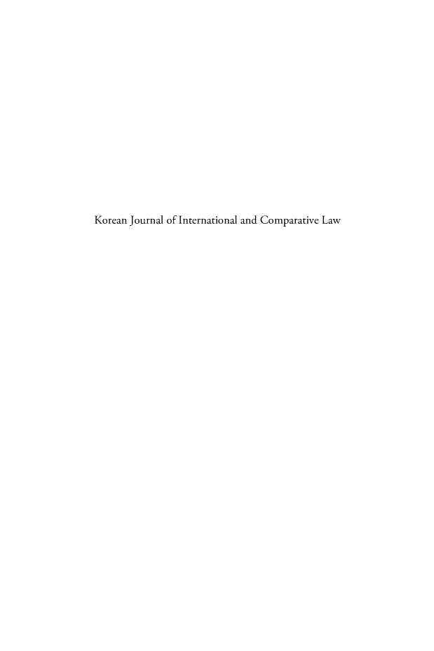handle is hein.journals/kjicl1 and id is 1 raw text is: Korean Journal of International and Comparative Law