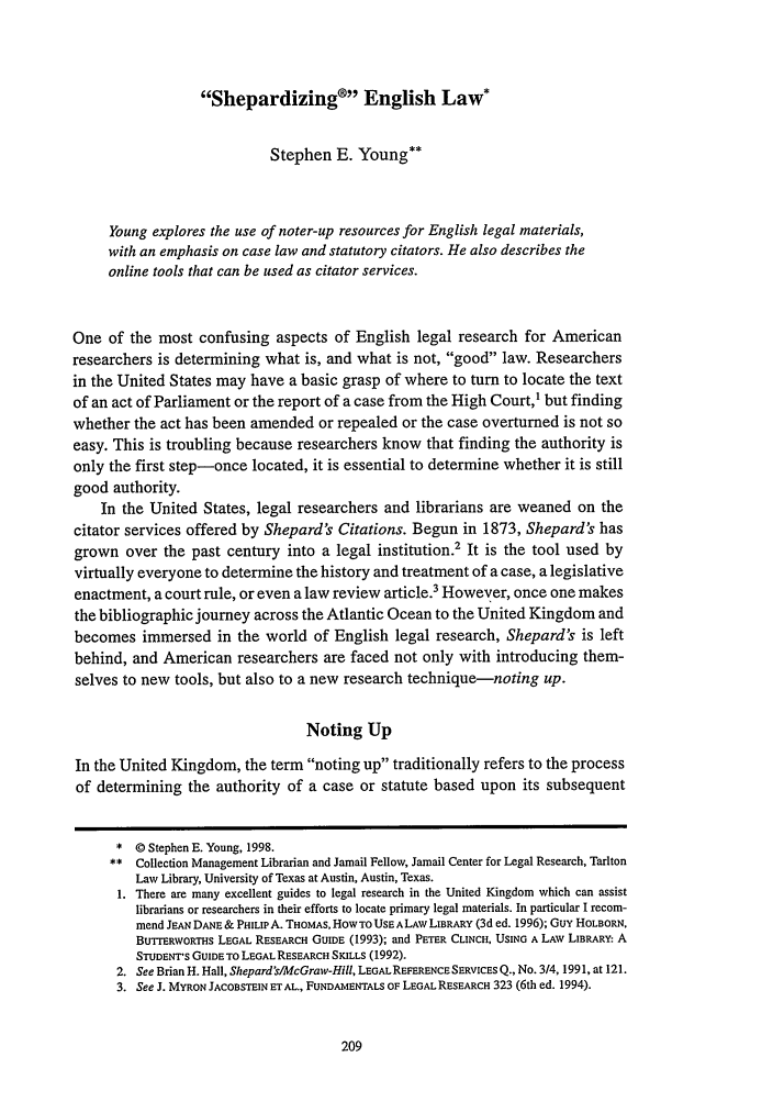 Shepardizing English Law 90 Law Library Journal 1998 shepardizing-english-law-90-law-library-journal-1998