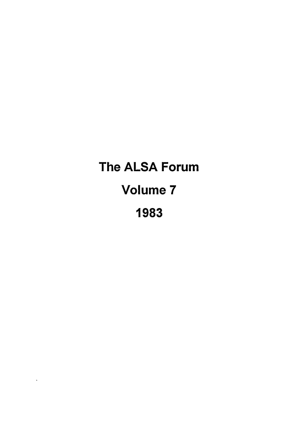handle is hein.journals/lstf7 and id is 1 raw text is: The ALSA Forum
Volume 7
1983



